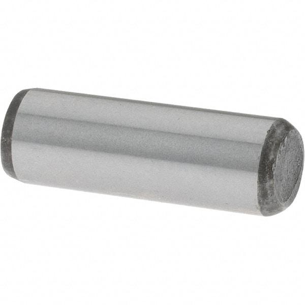 Value Collection - 1/4" Diam x 3/4" Pin Length Grade 8 Alloy Steel Standard Dowel Pin - C 50-58 Hardness, 12,800 Lb Breaking Strength, 1 Beveled & 1 Rounded End - Benchmark Tooling