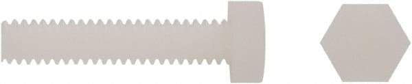 Electro Hardware - 1/4-20 UNC, 1" Length Under Head Hex Head Cap Screw - Fully Threaded, Grade 6/6 Nylon, Uncoated, 7/16" Hex - Benchmark Tooling