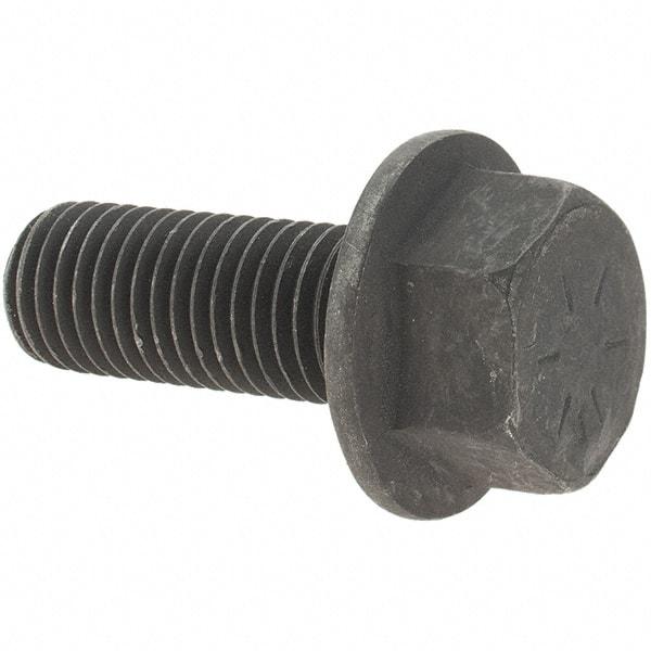 Value Collection - 3/4-10 UNC, 2" Length Under Head, Hex Drive Flange Bolt - 1-3/4" Thread Length, Grade 8 Alloy Steel, Smooth Flange, Uncoated - Benchmark Tooling