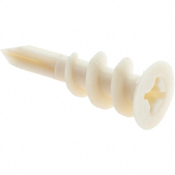 Value Collection - 3/8 to 5/8" Thick, Self Drilling Drywall & Hollow Wall Anchor - Nylon, Use with Wallboard - Benchmark Tooling