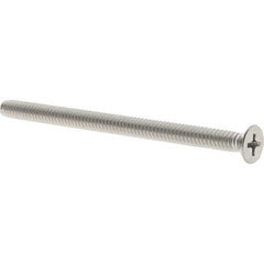 Value Collection - #10-24 UNC, 3" OAL Phillips Drive Machine Screw - Flat Head, Grade 18-8 Stainless Steel, Uncoated, Without Washer - Benchmark Tooling