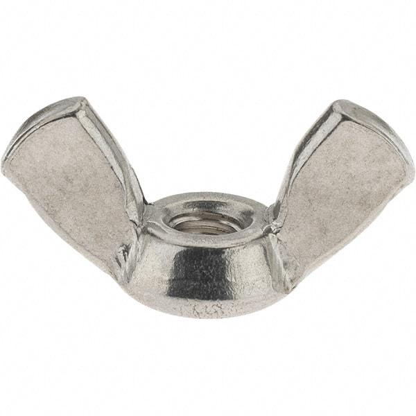 Value Collection - #8-32 UNC, Stainless Steel Standard Wing Nut - Grade 18-8, 0.72" Wing Span, 0.47" Wing Span - Benchmark Tooling