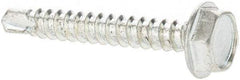 Value Collection - #6, Hex Washer Head, Hex Drive, 1" Length Under Head, #2 Point, Self Drilling Screw - Grade 1016-1024 Steel, Zinc-Plated Finish - Benchmark Tooling
