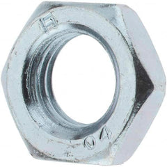 Value Collection - M12x1.50 Metric Fine Steel Right Hand Hex Jam Nut - 19mm Across Flats, 6mm High, Zinc-Plated Finish - Benchmark Tooling