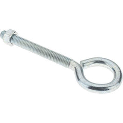 Value Collection - 3/8-16, Zinc-Plated Finish, Steel Wire Turned Eye Bolt - 3-1/8" Thread Length, 1" ID, 3-3/8" Shank Length - Benchmark Tooling