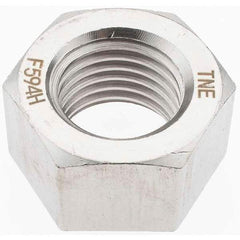 Value Collection - 1-1/4 - 7 UNC Stainless Steel Right Hand Hex Nut - 1-7/8" Across Flats, 1-1/16" High, Uncoated - Benchmark Tooling