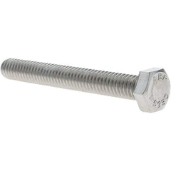 Made in USA - 5/16-18 UNC, 2-1/2" Length Under Head Hex Head Cap Screw - Fully Threaded, Grade 18-8 Stainless Steel, 1/2" Hex - Benchmark Tooling