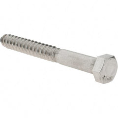 Value Collection - 1/2 Screw, 4-1/2" Length Under Head, Stainless Steel, Hex Head Lag Screw - Uncoated, Grade 18-8 - Benchmark Tooling