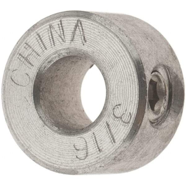 Value Collection - 3/16" Bore, Stainless Steel, Set Screw Shaft Collar - 7/16" Outside Diam, 1/4" Wide - Benchmark Tooling