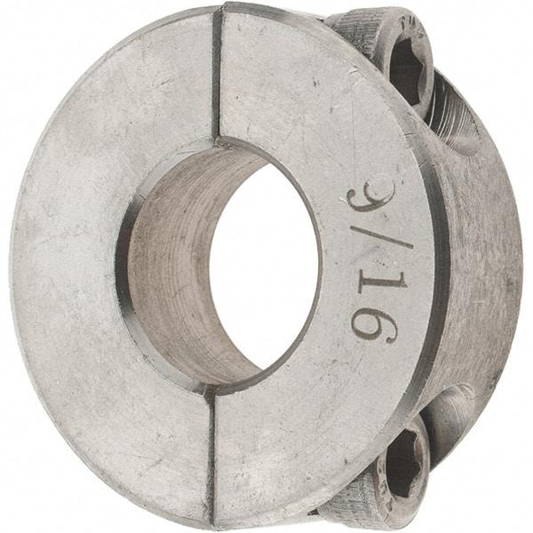 Value Collection - 9/16" Bore, Stainless Steel, Two Piece Shaft Collar - 1-5/16" Outside Diam, 7/16" Wide - Benchmark Tooling