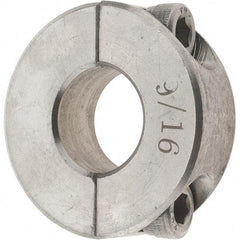 Value Collection - 9/16" Bore, Stainless Steel, Two Piece Shaft Collar - 1-5/16" Outside Diam, 7/16" Wide - Benchmark Tooling