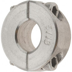 Value Collection - 5/16" Bore, Stainless Steel, Two Piece Shaft Collar - 11/16" Outside Diam, 5/16" Wide - Benchmark Tooling