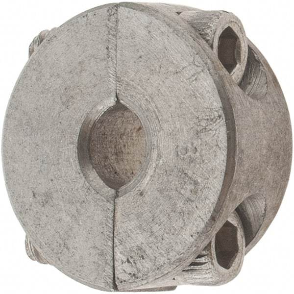 Value Collection - 3/16" Bore, Stainless Steel, Two Piece Shaft Collar - 11/16" Outside Diam, 5/16" Wide - Benchmark Tooling