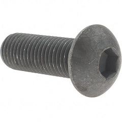 Value Collection - M16x2.00 Metric Coarse Hex Socket Drive, Button Screw - Grade 12.9 Alloy Steel, Black Oxide Finish, Fully Threaded, 45mm Length Under Head - Benchmark Tooling
