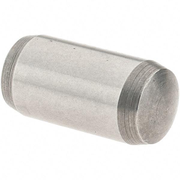 Value Collection - 6mm Diam x 12mm Pin Length Alloy Steel Dowel Pin - 1 Rounded & 1 Threaded End - Benchmark Tooling