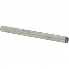 Value Collection - 4mm Diam x 50mm Pin Length Grade 8 Steel Precision Dowel Pin - Bright Finish, 1 Rounded End - Benchmark Tooling