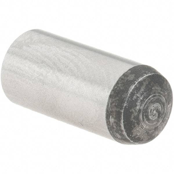 Value Collection - 6mm Diam x 14mm Pin Length Grade 8 Alloy Steel Precision Dowel Pin - Bright Finish, 1 Rounded End - Benchmark Tooling