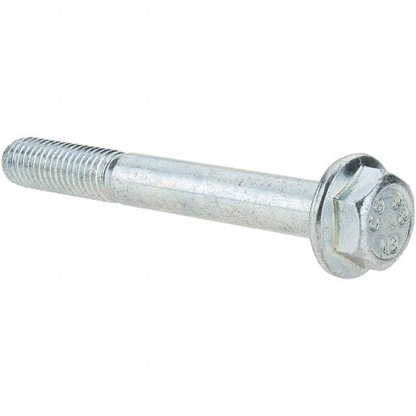 Value Collection - M10x1.50 Metric Coarse, 80mm Length Under Head, Hex Drive Flange Bolt - 26mm Thread Length, Grade 8.8 Steel, Smooth Flange, Zinc-Plated Finish - Benchmark Tooling