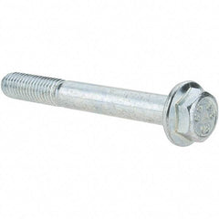 Value Collection - M10x1.50 Metric Coarse, 80mm Length Under Head, Hex Drive Flange Bolt - 26mm Thread Length, Grade 8.8 Steel, Smooth Flange, Zinc-Plated Finish - Benchmark Tooling