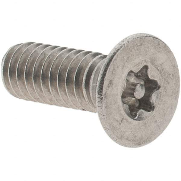 Value Collection - #8-32 UNC Pin In Torx Drive, Flat Screw - Grade 18-8 Stainless Steel, Uncoated, 1/2" OAL - Benchmark Tooling