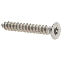 Value Collection - #18 Flat Head Pin In Torx Sheet Metal Screw - Stainless Steel, 1" OAL, Grade 18-8, T10 Drive - Benchmark Tooling