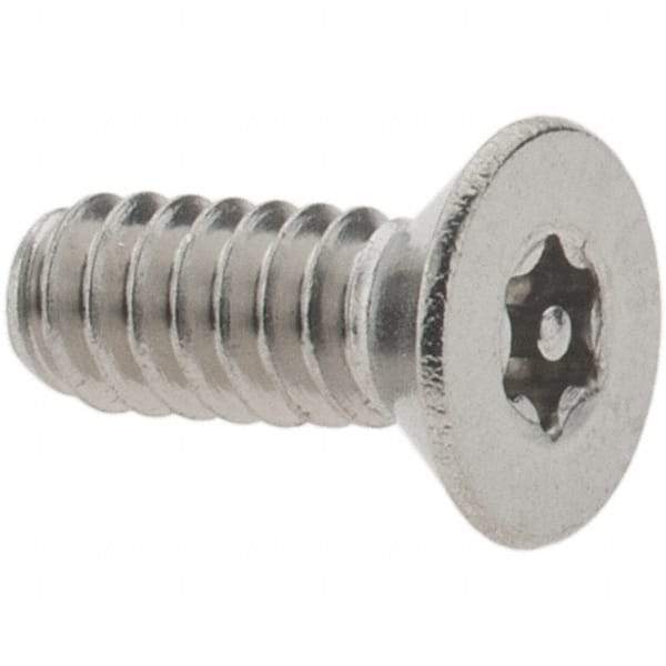 Value Collection - #6-32 UNC Pin In Torx Drive, Flat Screw - Grade 18-8 Stainless Steel, Uncoated, 3/8" OAL - Benchmark Tooling