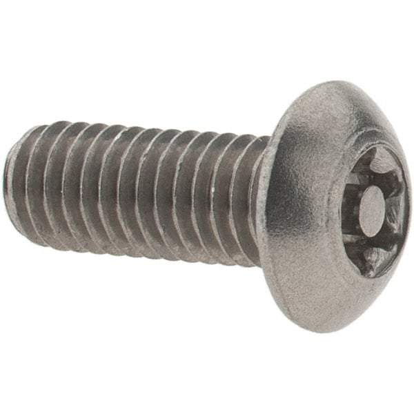 Value Collection - #10-32 UNF Pin In Torx Drive, Button Screw - Grade 18-8 Stainless Steel, Uncoated, 1/2" Length Under Head - Benchmark Tooling