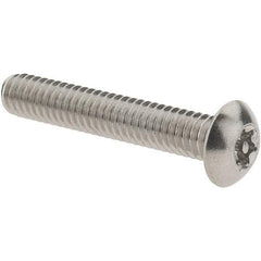 Value Collection - #8-32 UNC Pin In Torx Drive, Button Screw - Grade 18-8 Stainless Steel, Uncoated, 1" Length Under Head - Benchmark Tooling