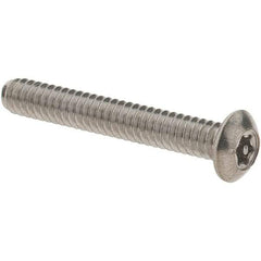 Value Collection - #6-32 UNC Pin In Torx Drive, Button Screw - Grade 18-8 Stainless Steel, Uncoated, 1" Length Under Head - Benchmark Tooling