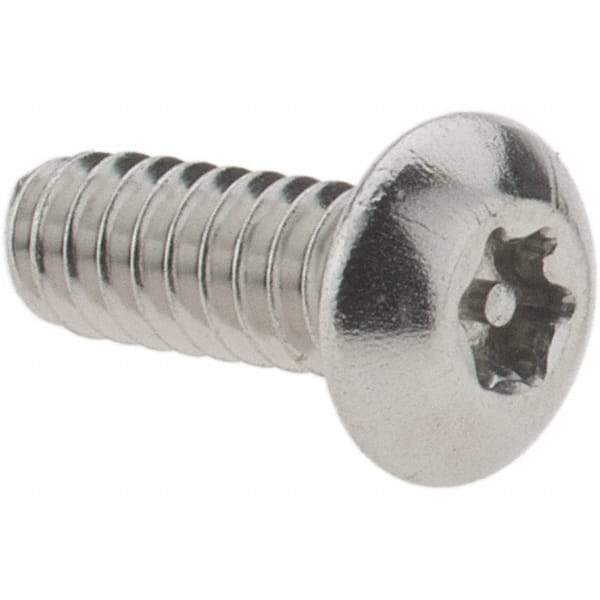 Value Collection - #6-32 UNC Pin In Torx Drive, Button Screw - Grade 18-8 Stainless Steel, Uncoated, 3/8" Length Under Head - Benchmark Tooling