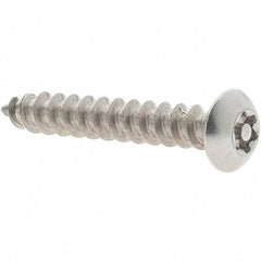Value Collection - #10 Button Head Torx Sheet Metal Screw - Stainless Steel, 1-1/4" Length Under Head, Grade 18-8, T25 Drive - Benchmark Tooling