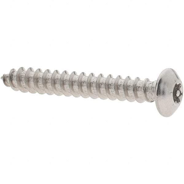 Value Collection - #6 Button Head Pin In Torx Sheet Metal Screw - Stainless Steel, 1" Length Under Head, Grade 18-8, T10 Drive - Benchmark Tooling