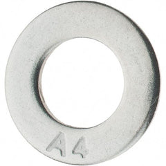 Value Collection - M8 Screw, Grade 316 Stainless Steel Standard Flat Washer - 8.4mm ID x 16mm OD, Plain Finish - Benchmark Tooling