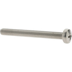 Value Collection - M5x0.80 Metric Coarse, 50mm Length Under Head Phillips Drive Machine Screw - Pan Head, Grade 18-8 & A2 Stainless Steel, Uncoated, Without Washer - Benchmark Tooling