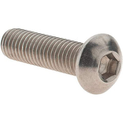 Value Collection - M8x1.25 Metric Coarse Hex Socket Drive, Button Screw - Grade 18-8 Stainless Steel, Partially Threaded, 30mm Length Under Head - Benchmark Tooling