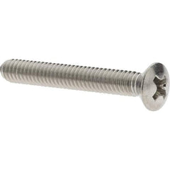 Value Collection - #8-32 UNC, 1-1/4" Length Under Head Phillips Drive Machine Screw - Oval Head, Grade 316 Stainless Steel, Uncoated, Without Washer - Benchmark Tooling