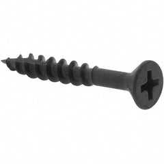 Buildex - #8, 1-1/4" OAL, Phillips Drive Flat Head, Steel Drywall Screws - Black Oxide Finish, Grade 2 - Benchmark Tooling