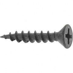 Buildex - #8, 1" OAL, Phillips Drive Flat Head, Steel Drywall Screws - Black Oxide Finish, Grade 2 - Benchmark Tooling