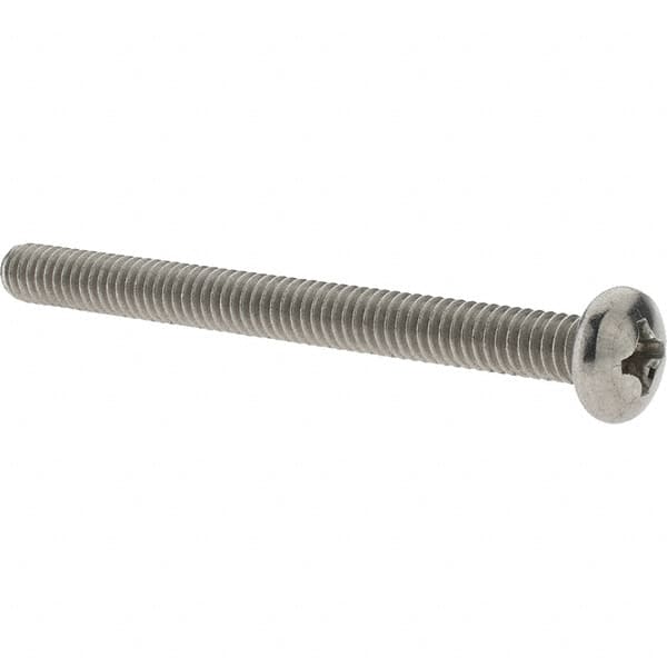 Value Collection - 1/4-20 UNC, 3" Length Under Head Phillips Drive Machine Screw - Pan Head, Grade 18-8 Stainless Steel, Uncoated, Without Washer - Benchmark Tooling