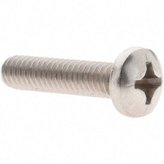Value Collection - #12-24 UNC, 1" Length Under Head Phillips Drive Machine Screw - Pan Head, Grade 18-8 Stainless Steel, Uncoated, Without Washer - Benchmark Tooling