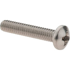 Value Collection - #8-32 UNC, 7/8" Length Under Head Phillips Drive Machine Screw - Pan Head, Grade 18-8 Stainless Steel, Uncoated, Without Washer - Benchmark Tooling