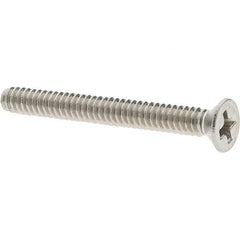 Value Collection - #4-40 UNC, 1" OAL Phillips Drive Machine Screw - Flat Head, Grade 18-8 Stainless Steel, Uncoated, Without Washer - Benchmark Tooling