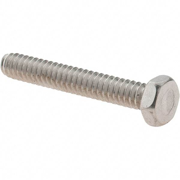 Value Collection - #10-24 UNC, 1-1/4" Length Under Head Hex Drive Machine Screw - Hex Head, Grade 18-8 Stainless Steel, Uncoated, Without Washer - Benchmark Tooling