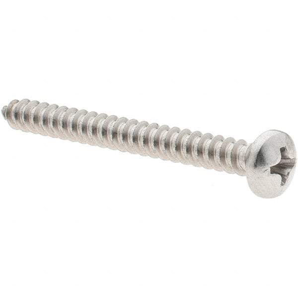 Value Collection - #8 Pan Head Phillips Sheet Metal Screw - Stainless Steel, 1-3/4" Length Under Head, Grade 18-8 - Benchmark Tooling