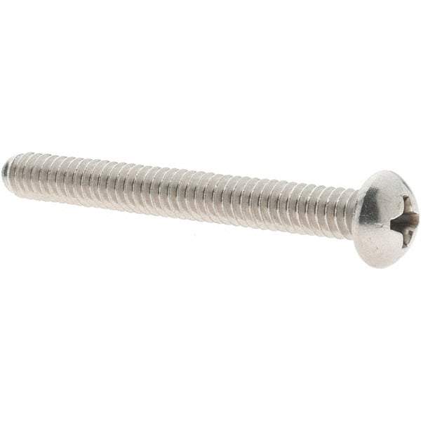 Value Collection - #10-24 UNC, 1-3/4" Length Under Head Phillips Drive Machine Screw - Round Head, Grade 18-8 Stainless Steel, Uncoated, Without Washer - Benchmark Tooling
