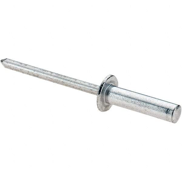 Value Collection - Size 68 Dome Head Aluminum Closed End Sealing Blind Rivet - Aluminum Mandrel, 0.376" to 1/2" Grip, 0.374" Head Diam, 0.192" to 0.196" Hole Diam, 0.748" Length Under Head, 3/16" Body Diam - Benchmark Tooling