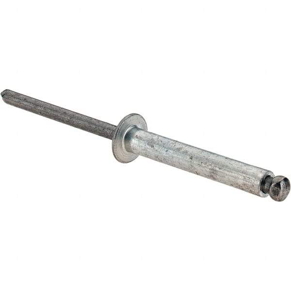 Value Collection - Size 616 Dome Head Aluminum Open End Blind Rivet - Steel Mandrel, 0.751" to 1" Grip, 3/8" Head Diam, 0.192" to 0.196" Hole Diam, 1.2" Length Under Head, 3/16" Body Diam - Benchmark Tooling