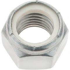 Value Collection - 1-8 UNC 18-8 Hex Lock Nut with Nylon Insert - 1-7/16" Width Across Flats, 1-3/64" High - Benchmark Tooling