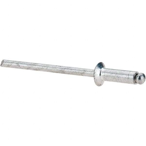 Value Collection - Size 44 Countersunk Head Aluminum Open End Blind Rivet - Aluminum Mandrel, 0.188" to 1/4" Grip, 0.22" Head Diam, 0.129" to 0.133" Hole Diam, 0.4" Length Under Head, 1/8" Body Diam - Benchmark Tooling