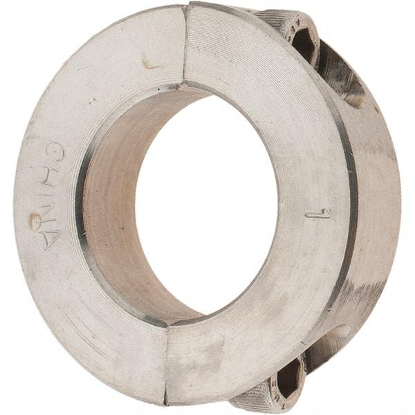 Value Collection - 1" Bore, Stainless Steel, Two Piece Shaft Collar - 1-3/4" Outside Diam, 1/2" Wide - Benchmark Tooling